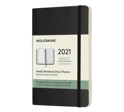 Еженедельник Moleskine CLASSIC SOFT WKNT Pocket 90x140мм 144стр. мягкая обложка черный