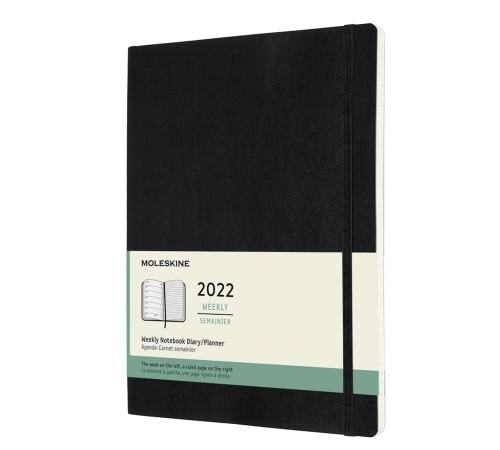 Еженедельник Moleskine CLASSIC SOFT WKNT XL 190х250мм 144стр. мягкая обложка черный