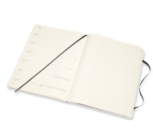 Еженедельник Moleskine CLASSIC SOFT WKNT XL 190х250мм 144стр. мягкая обложка черный