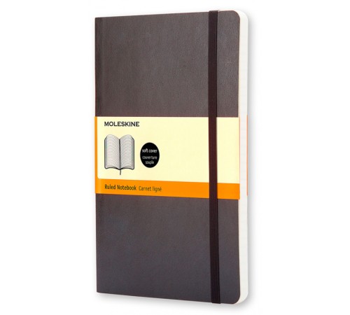 Блокнот Moleskine CLASSIC SOFT QP616 Large 130х210мм 192стр. линейка мягкая обложка черный