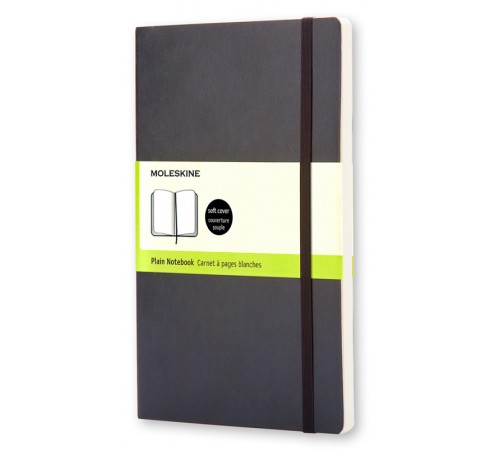 Блокнот Moleskine CLASSIC SOFT QP618 Large 130х210мм 192стр. нелинованный мягкая обложка черный