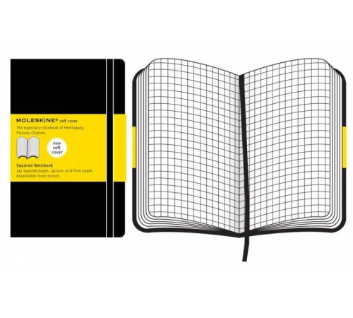 Блокнот Moleskine CLASSIC SOFT QP617 Large 130х210мм 192стр. клетка мягкая обложка черный Блокнот Moleskine CLASSIC SOFT QP617 Large 130х210мм 192стр. клетка мягкая обложка черный