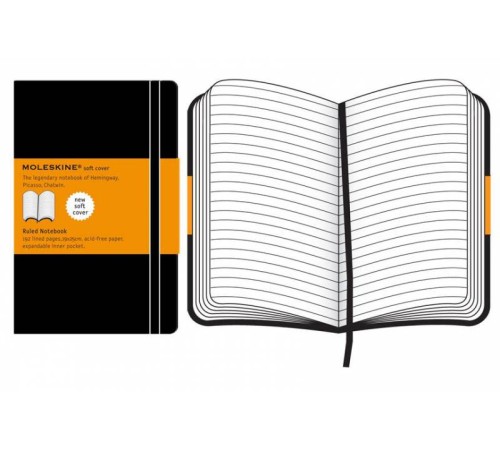 Блокнот Moleskine CLASSIC SOFT QP621 XLarge 190х250мм 192стр. линейка мягкая обложка черный
