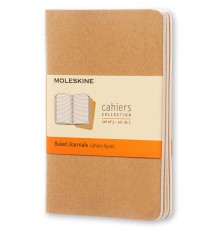 Блокнот Moleskine CAHIER JOURNAL QP411 Pocket 90x140мм обложка картон 64стр. линейка бежевый (3шт)