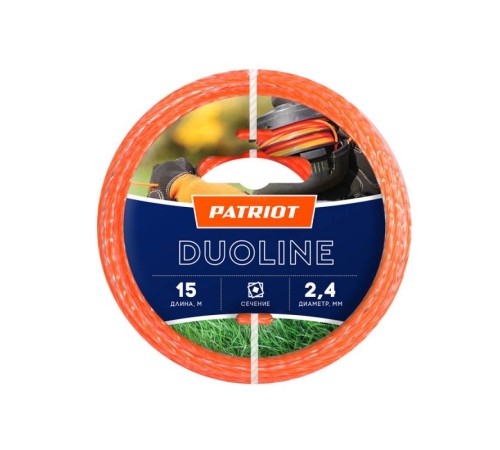 Леска для садовых триммеров Patriot Duoline d=2.4мм L=15м (805401161)