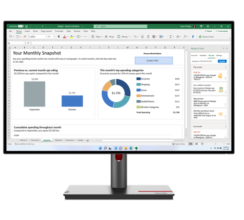 Монитор Lenovo ThinkVision P27h-30 27" 16:9 IPS 2560x1440 4ms 1000:1 350 178/178 //HDMI 2.0/DP 1.4 + DP 1.4 (Out)/USB-C Gen2/LTPS Stand, Daisy Chain, USB hub, 1.07B colors, Ethernet (63A1GAT1UK)