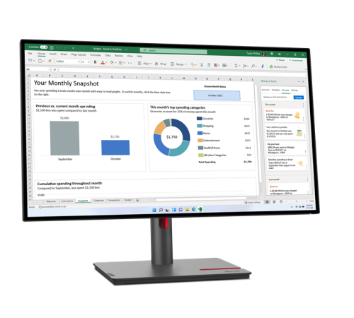 Монитор Lenovo ThinkVision P27h-30 27" 16:9 IPS 2560x1440 4ms 1000:1 350 178/178 //HDMI 2.0/DP 1.4 + DP 1.4 (Out)/USB-C Gen2/LTPS Stand, Daisy Chain, USB hub, 1.07B colors, Ethernet (63A1GAT1UK)