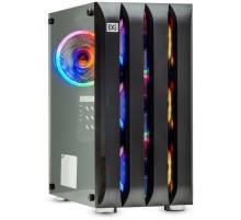 Exegate EX294479RUS Корпус Minitower  Mistery R3-NPX600 (mATX, БП 600NPX с вент. 12 см, 2*USB+1*USB3.0, аудио, черный, 4 вент. 12см с RGB подсветкой, боковая панель - закаленное стекло)