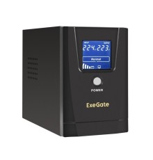 Exegate EX294613RUS ИБП ExeGate Power Smart ULB-500.LCD.AVR.2SH <500VA/300W, LCD, AVR, 2*Schuko, металлический корпус, Black>