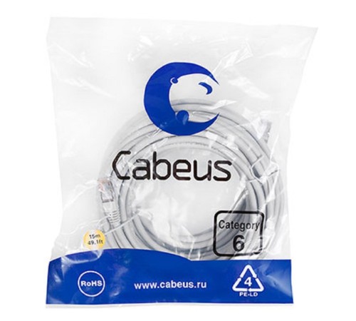 Патч-корд f/utp, категория 6, 2xrj45/8p8c, серый, lszh, 15м Cabeus PC-FTP-RJ45-Cat.6-15m-LSZH Патч-корд F/UTP, категория 6, 2xRJ45/8p8c, экранированный, серый, LSZH, 15м (PC-FTP-RJ45-Cat.6-15m-LSZH)