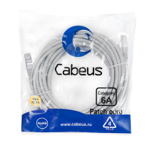 Патч-корд s/ftp, категория 6а (10g), 2xrj45/8p8c, серый, lszh, 10м Cabeus PC-SSTP-RJ45-Cat.6a-10m-LSZH Патч-корд S/FTP, категория 6а (10G), 2xRJ45/8p8c, экранированный, серый, LSZH, 10м (PC-SSTP-RJ45-Cat.6a-10m-LSZH)