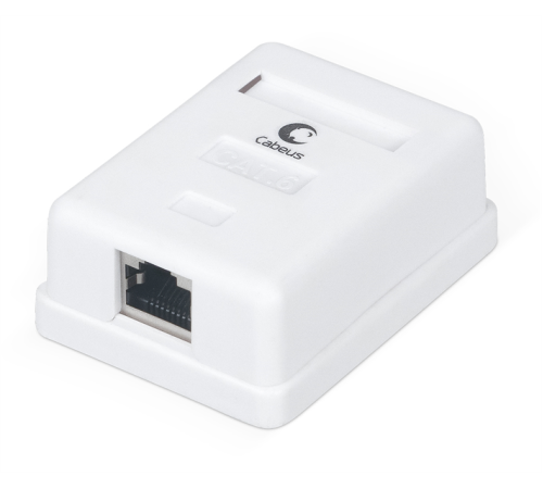 Розетка компьют. rj-45(8p8c), кат  6, экранированная, одинарная, внешняя Cabeus WS-8P8C-Cat.6-SH-1 Розетка компьютерная RJ-45(8P8C), категория 6, экранированная, одинарная, внешняя, Dual IDC (WS-8P8C-Cat.6-SH-1)