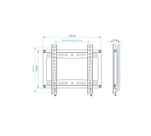 Кронштейн для телевизора Kromax IDEAL-5 черный 15"-47" макс.35кг настенный фиксированный