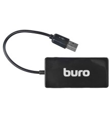 Разветвитель USB 2.0 Buro BU-HUB4-U2.0-Slim 4порт. черный