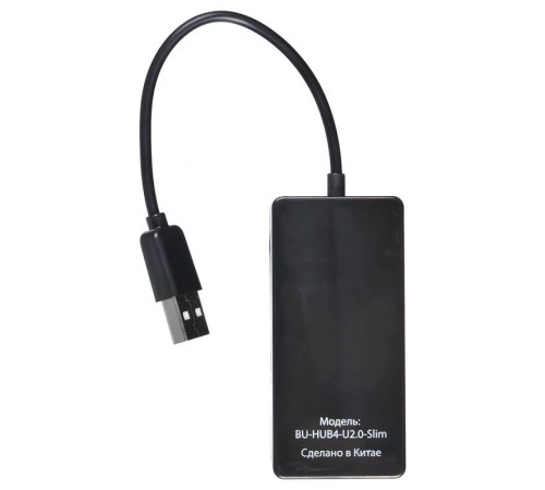 Разветвитель USB 2.0 Buro BU-HUB4-U2.0-Slim 4порт. черный Разветвитель USB 2.0 Buro BU-HUB4-U2.0-Slim 4порт. черный