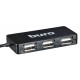 Разветвитель USB 2.0 Buro BU-HUB4-U2.0-Slim 4порт. черный