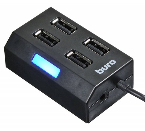 Разветвитель USB 2.0 Buro BU-HUB4-U2.0 4порт. черный Разветвитель USB 2.0 Buro BU-HUB4-U2.0 4порт. черный