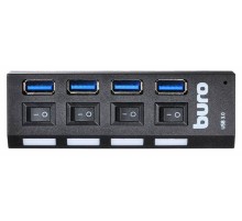 Разветвитель USB 3.0 Buro BU-HUB4-U3.0-L 4порт. черный