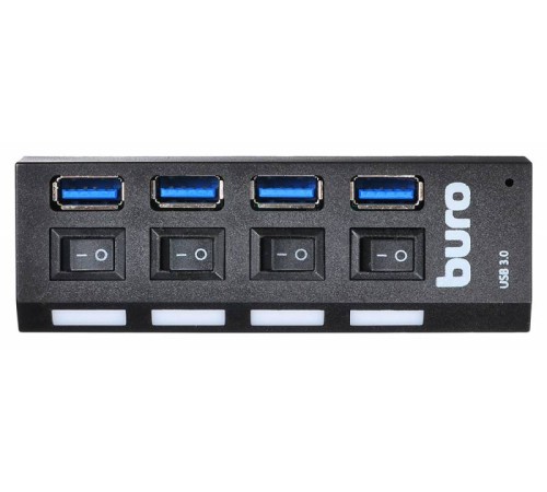 Разветвитель USB 3.0 Buro BU-HUB4-U3.0-L 4порт. черный Разветвитель USB 3.0 Buro BU-HUB4-U3.0-L 4порт. черный