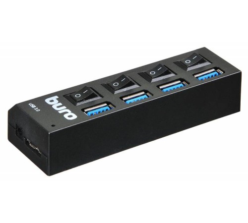 Разветвитель USB 3.0 Buro BU-HUB4-U3.0-L 4порт. черный Разветвитель USB 3.0 Buro BU-HUB4-U3.0-L 4порт. черный
