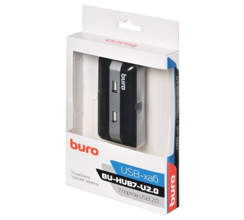 Разветвитель USB 2.0 Buro BU-HUB7-U2.0 7порт. черный Разветвитель USB 2.0 Buro BU-HUB7-U2.0 7порт. черный