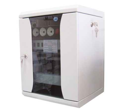 Шкаф коммутационный ЦМО (ШРН-12.255-10) настенный 12U 320x305мм пер.дв.стекл 100кг серый Шкаф коммутационный ЦМО (ШРН-12.255-10) настенный 12U 320x305мм пер.дв.стекл 100кг серый