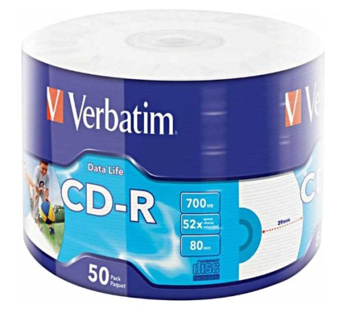 Диск CD-R Verbatim 700Mb 52x bulk (50шт) Printable (43794)
