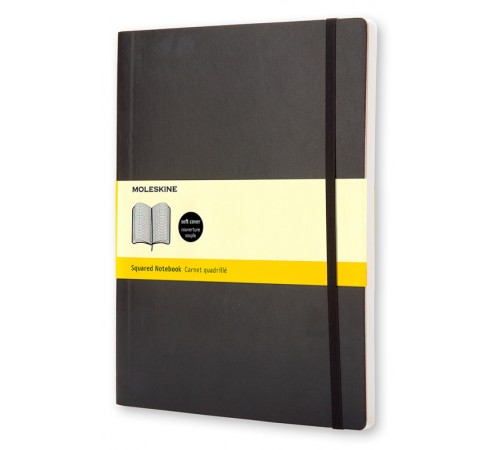 Блокнот Moleskine CLASSIC SOFT QP622 XLarge 190х250мм 192стр. клетка мягкая обложка черный