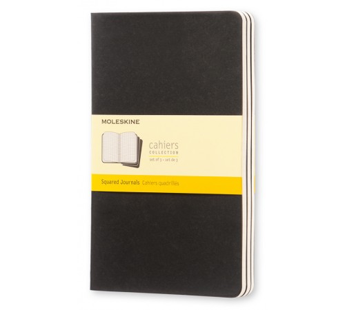 Блокнот Moleskine CAHIER JOURNAL QP317 Large 130х210мм обложка картон 80стр. клетка черный (3шт)