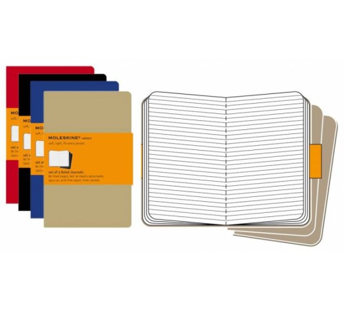 Блокнот Moleskine CAHIER JOURNAL CH116 Large 130х210мм обложка картон 80стр. линейка клюквенный (3шт) Блокнот Moleskine CAHIER JOURNAL CH116 Large 130х210мм обложка картон 80стр. линейка клюквенный (3шт)