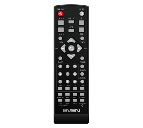 SVEN MC-20, чёрный, акустическая система 2.0, мощность 2x45Вт (RMS), FM-тюнер, USB/microSD, дисплей, пульт ДУ, Bluetooth, Optical SVEN MC-20 (SV-014438) SVEN MC-20, чёрный, акустическая система 2.0, мощность 2x45Вт (RMS), FM-тюнер, USB/microSD, дисплей, пульт ДУ, Bluetooth, Optical SVEN MC-20 (SV-014438)