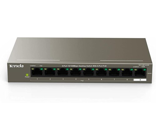 Коммутатор 9PORT 10/100M POE TEF1109P-8-63W TENDA