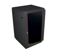Шкаф телекоммуникационный напольный 18U (600x800) дверь стекло, цвет чёрный (ШТК-М-18.6.8-1ААА-9005)