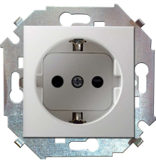 Розетка 1-м СП Simon 15 16А IP20 250В с заземл. винтов. клеммы механизм бел. Simon 1591432-030