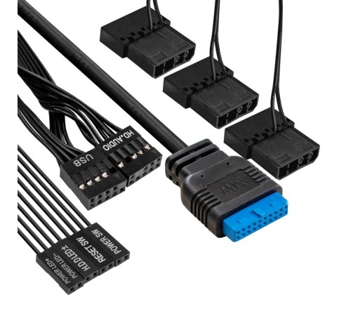 Exegate EX295765RUS Корпус Miditower ExeGate EVO-8227 (ATX, без БП, 2*USB+1*USB3.0+HD Audio, черный, 3 вент. с RGB подсветкой, боковая панель - закаленное стекло)