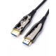 Кабель HDMI 20 м (HIGH speed, Metal gold, Optical) 8K VER 2.1 ATcom HDMI 2.1 (m) - HDMI 2.1 (m) 20 м (AT8878)