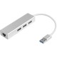 Greenconnect USB 3.0 Разветвитель на 3 порта + 10/100Mbps Ethernet Network metall Greenconnect GCR-AP05