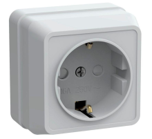 Iek ERO14-K01-16-DC РСш20-3-ОБ Розетка 1местн. c з/к с защ.штор. 16А откр.уст. ОКТАВА (белый)