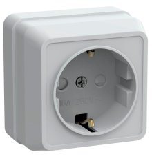 Iek ERO14-K01-16-DC РСш20-3-ОБ Розетка 1местн. c з/к с защ.штор. 16А откр.уст. ОКТАВА (белый)