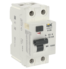 Выключатель дифференциального тока (УЗО) 2п 63А 30мА тип AC ВДТ R10N ARMAT IEK AR-R10N-2-063C030