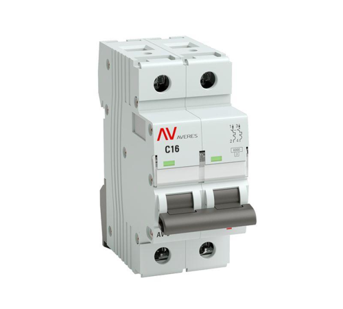 EKF mcb6-2-16C-av Выключатель автоматический AV-6 2P 16A (C) 6kA EKF AVERES