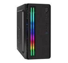 Exegate EX296165RUS Корпус Minitower ExeGate mEVO-7805 (mATX, без БП, 2*USB+1*USB3.0, аудио, черный, с 2*RGB подсветкой)