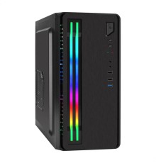 Exegate EX296165RUS Корпус Minitower ExeGate mEVO-7805 (mATX, без БП, 2*USB+1*USB3.0, аудио, черный, с 2*RGB подсветкой)