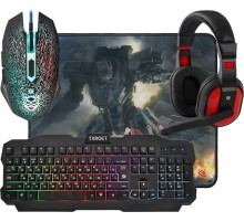 Наушники с микрофоном Defender Target MKP-350 черный/красный 1.8м накладные оголовье (52350)