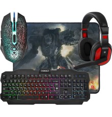 Наушники с микрофоном Defender Target MKP-350 черный/красный 1.8м накладные оголовье (52350)