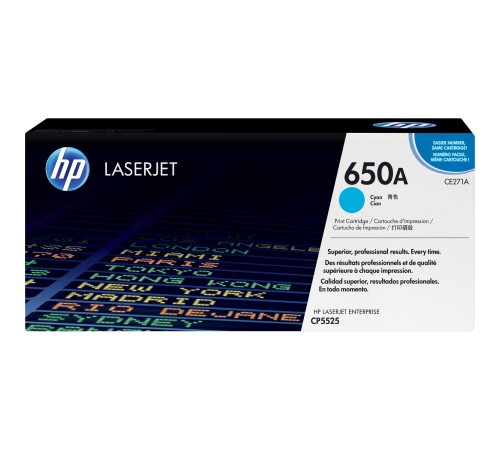 Тонер-картридж HP 650A Cyan Color LaserJet Print Cartridge (CE271A)