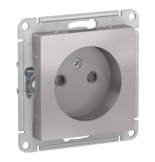 Systeme electric ATN000349 ATLASDESIGN РОЗЕТКА без заземления со шторками, 16А, механизм, АЛЮМИНИЙ