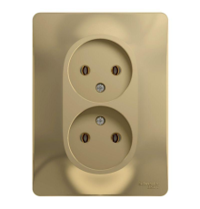 Systeme electric GSL000420 GLOSSA РОЗЕТКА двойная без заземления,16А, в сборе, ТИТАН