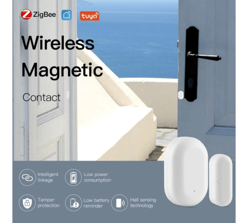 Датчик открытия дверей и окон MOES Door&Window Sensor ZSS-X-GWM-C, Zigbee, CR2032