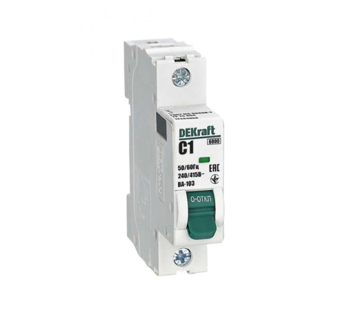 Выключатель автоматический модульный 1п C 1А 6кА ВА-103 DEKraft 12264DEK
